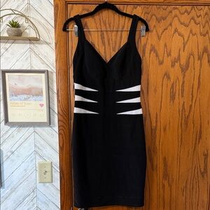 Frank Lyman Design Black and White Midi Dress